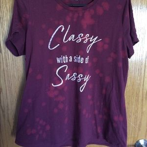 Cute Plus Sized Bleached Tee